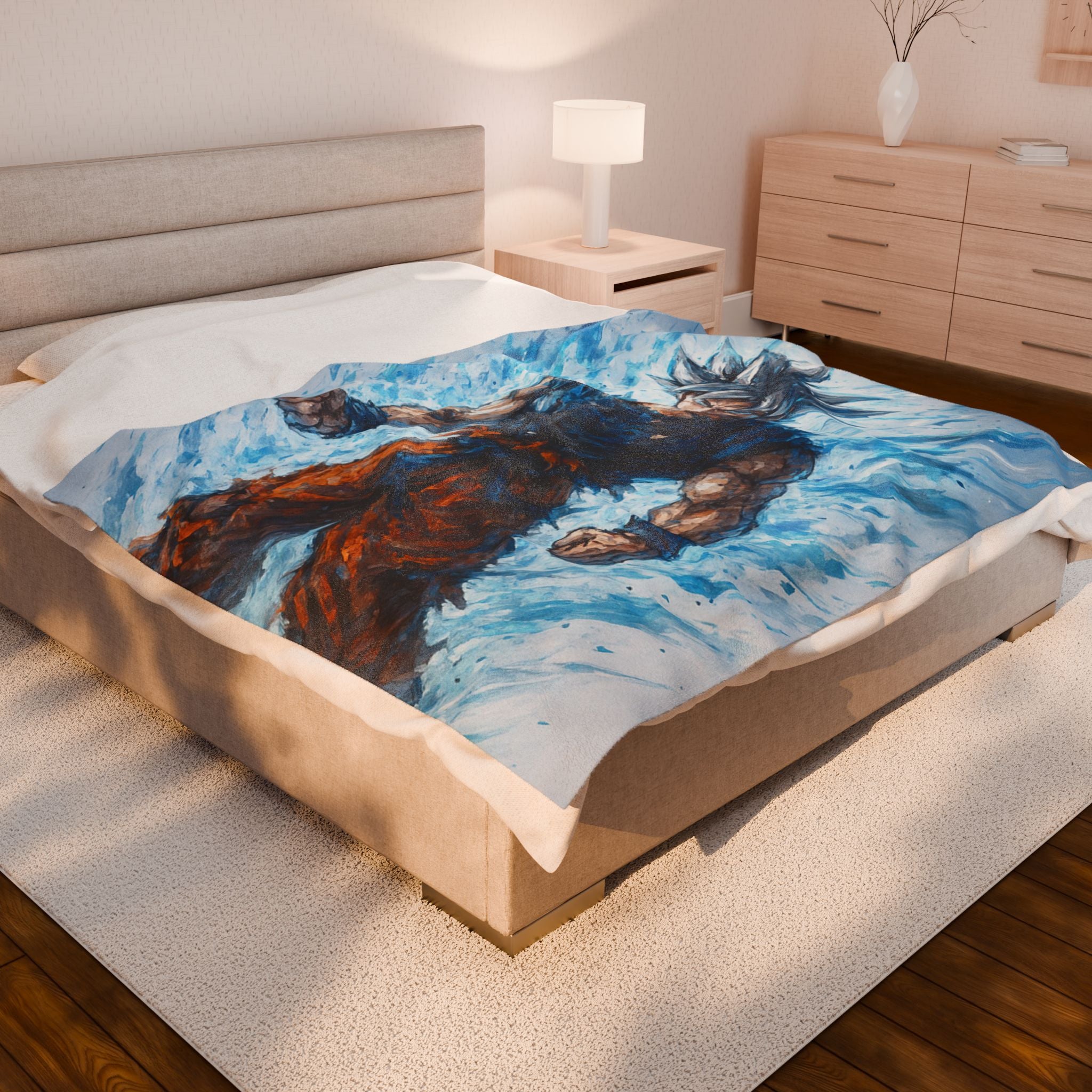 Anime-Inspired Warrior Blanket